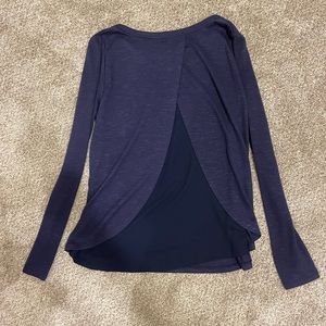 Long sleeve navy shirt with shear back